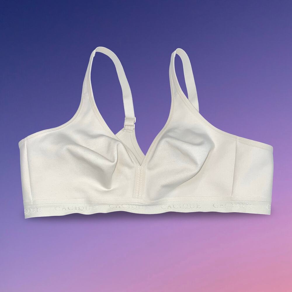 Cacique Bra 44D Unlined Full Coverage Underwire Ivory Beige Tan Lane Bryant